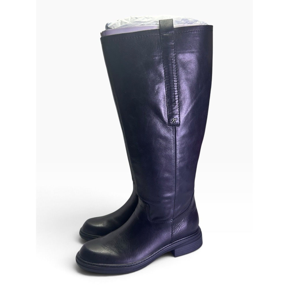 Naturalizer Ontime Women's Knee High Boots Black Leather Size 8M Wide Calf NWOB